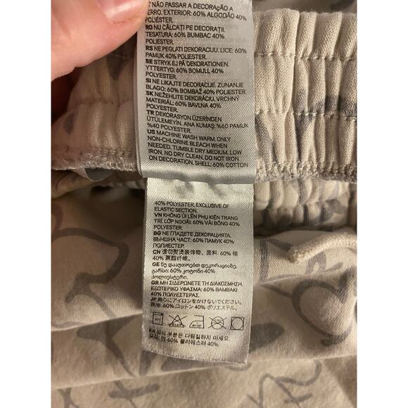 Streetwear Graffiti Print Beige Jogger Sweatpants Size M - Picture 4 of 5